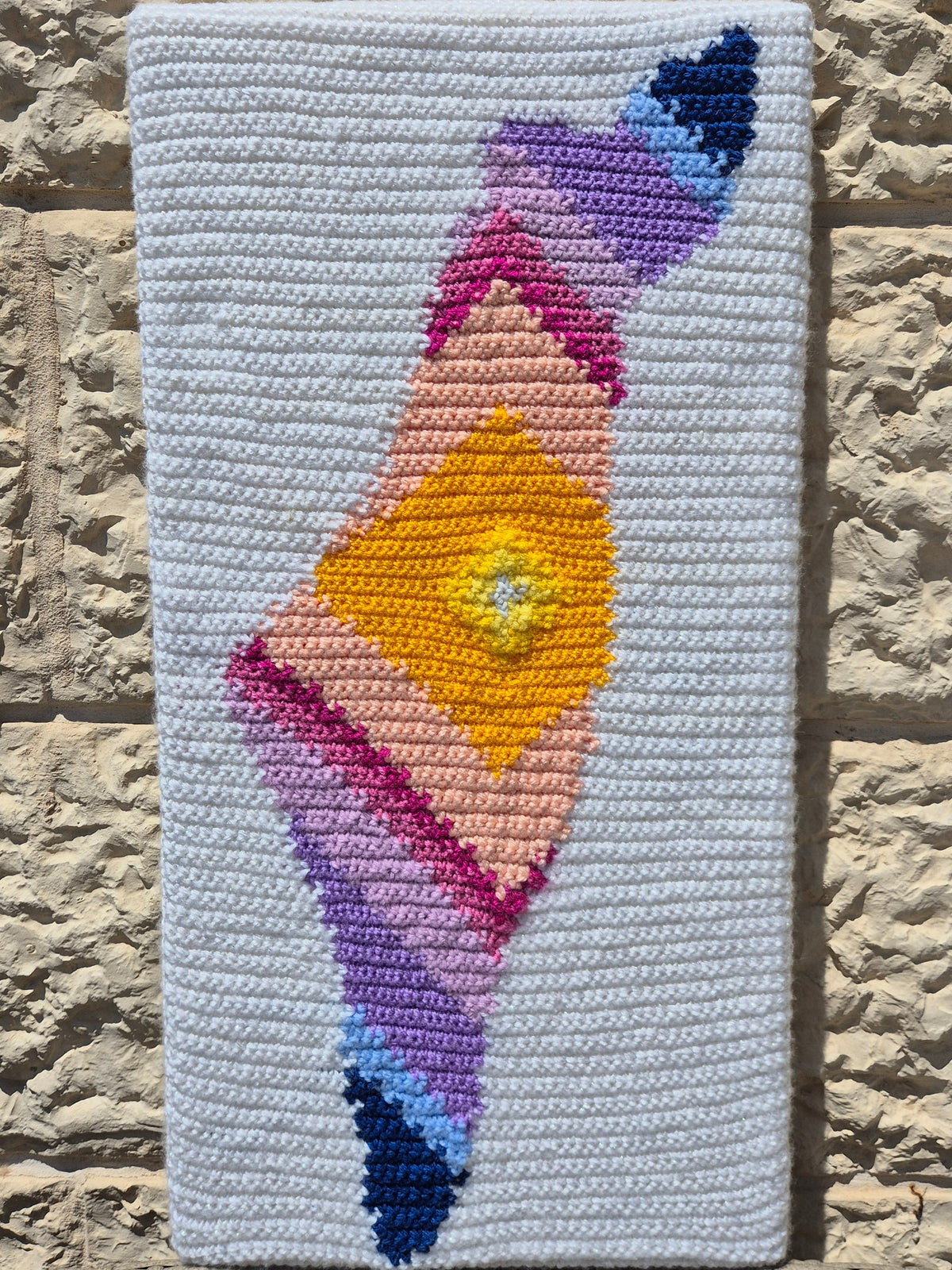 Crochet Tapestry Pattern PDF | Israel Map Wall Hanging
